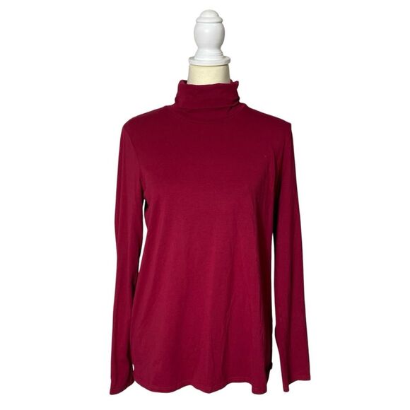J.Jill Pure Jill Relaxed Basic Turtleneck In Maroon/Red Women's Size Small - Picture 1 of 15